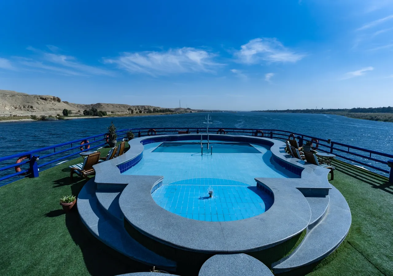 Sun deck of the MS Monica Nile Cruise Nile cruise
